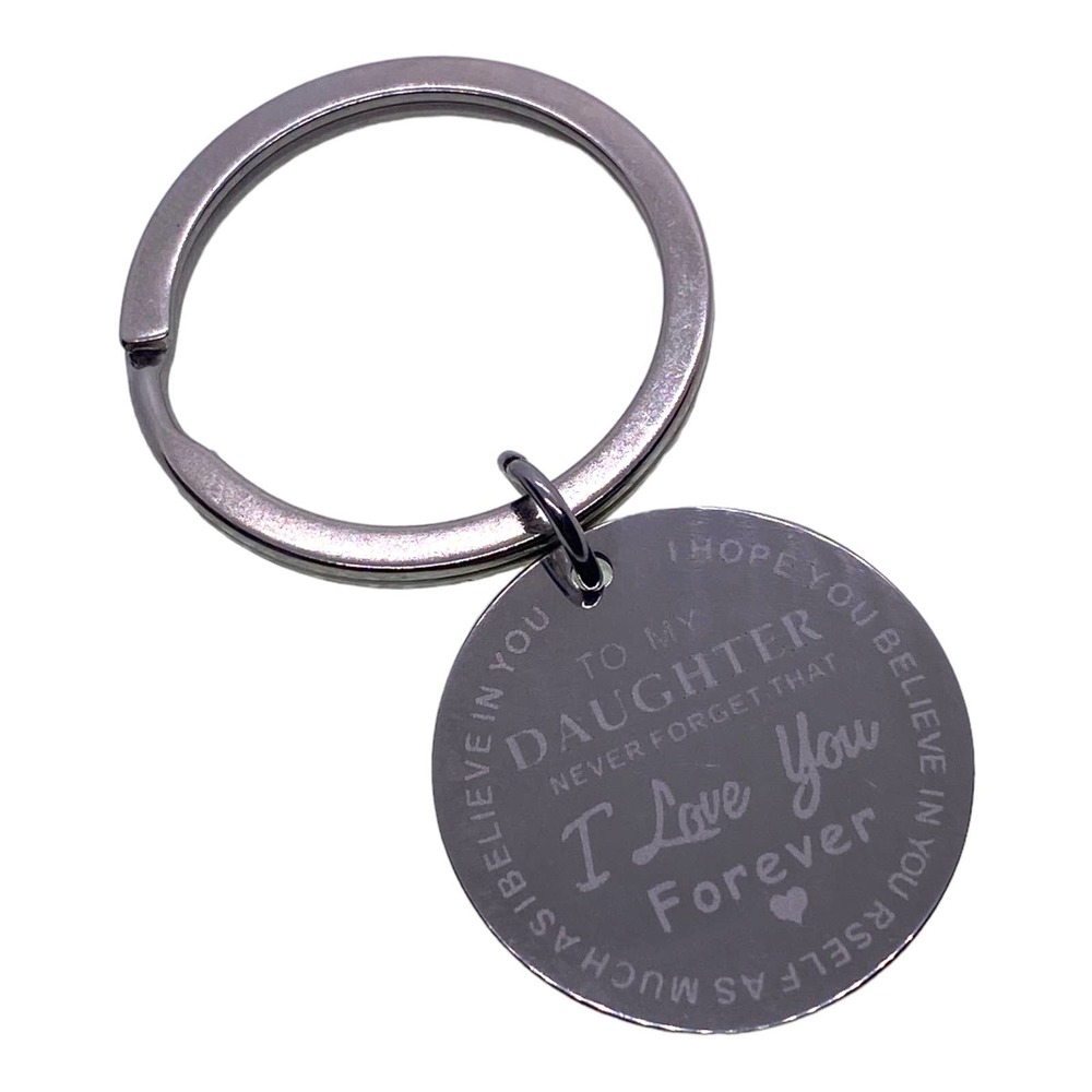Daughter I Love You Forever Key Ring Chain Charm, Unique Special Gift for her